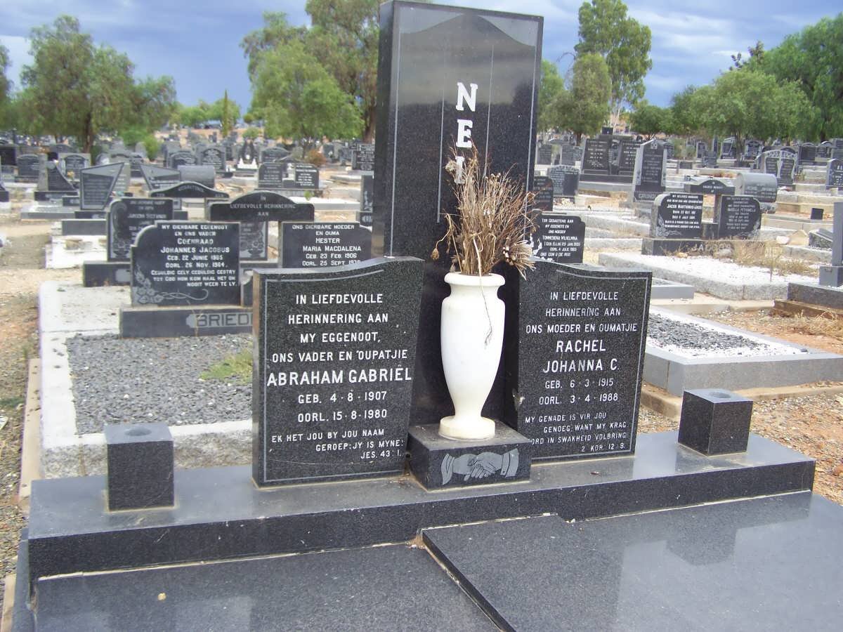 NEL Abraham Gabriel 1907-1980 &amp; Rachel Johanna C. 1915-1988
