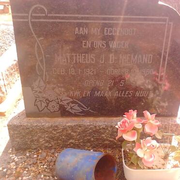 NIEMAND Mattheus J.D. 1921-1960
