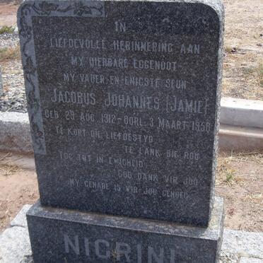 NIGRINI Jacobus Johannes 1912-1958