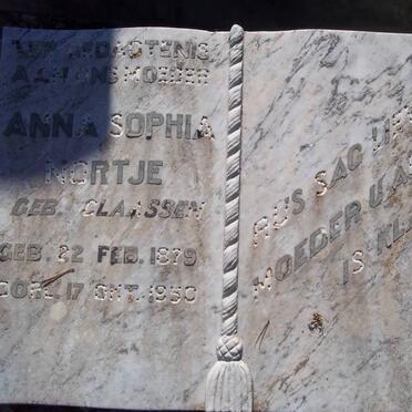 NORTJE Anna Sophia nee CLAASSEN 1879-1950