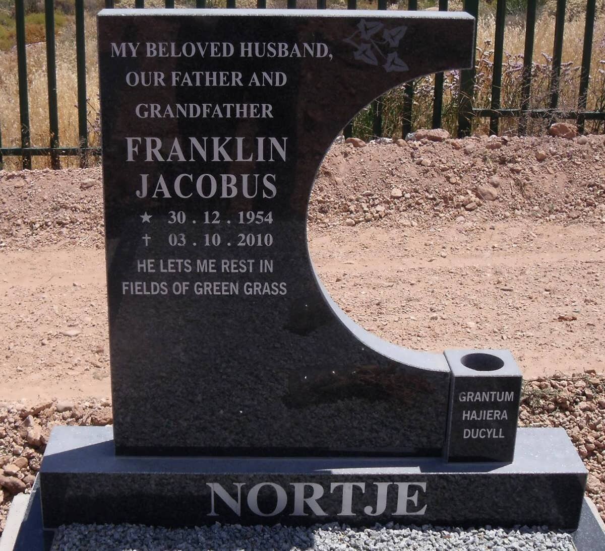 NORTJE Franklin Jacobus 1954-2010