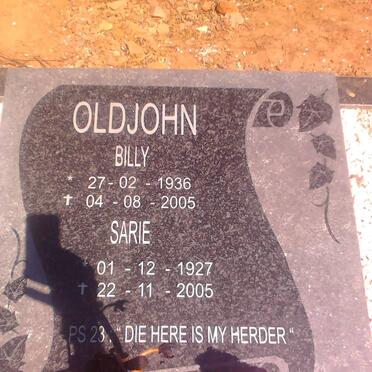 OLDJOHN Billy John 1936-2005 & Sarie Georgina 1927-2005 _2