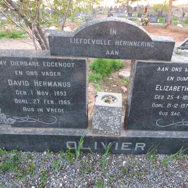 OLIVIER David Hermanus 1893-1965 & Elizabeth J. 1899-1973