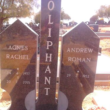 OLIPHANT Andrew Roman 1952- &amp; Agnes Rachel 1957-2001