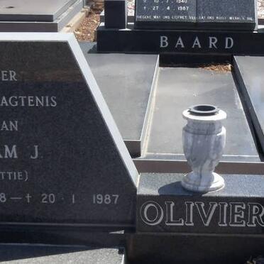 OLIVIER Adam J. 1918-1987 &amp; Hester W. 1916-2009