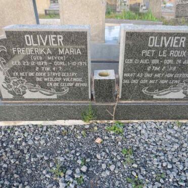 OLIVIER Piet le Roux 1881-1959 & Frederika Maria MEYER 1879-1971