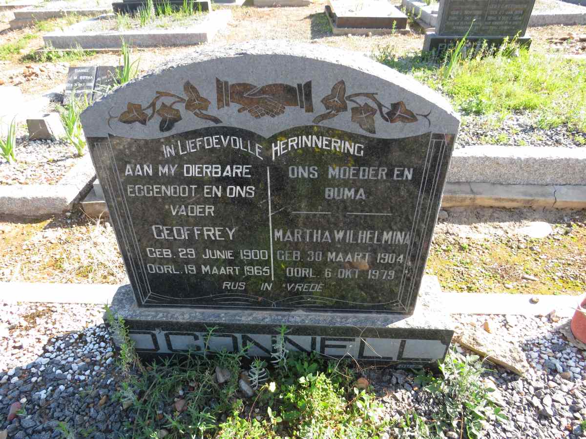 O'CONNELL Geoffrey 1900-1965 & Martha Wilhelmina 1904-1979