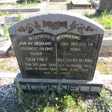 O'CONNELL Geoffrey 1900-1965 & Martha Wilhelmina 1904-1979