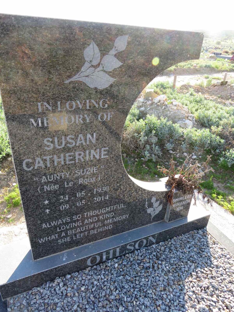 OHLSON Susan Catherine nee LE ROUX 1930-2014