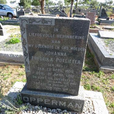 OPPERMAN Johanna Fredrika Potgieter nee NEL 1905-1962