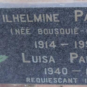 PAPPALARDO Wilhelmine nee BOUSOUIÉ-COSTES 1914-1996 :: PAPPALARDO Luisa 1940-1997
