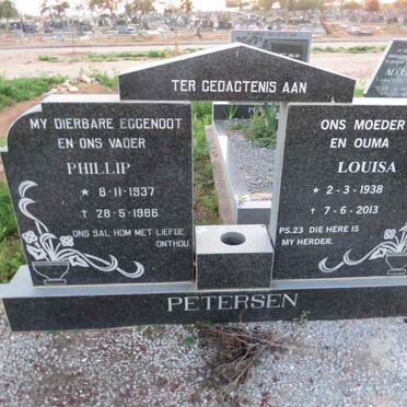 PETERSEN Phillip 1937-1986 & Louisa 1938-2013
