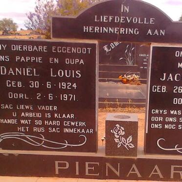 PIENAAR Daniel Louis 1924-1971 &amp; Jacoba Johanna OLIVIER 1925-1988