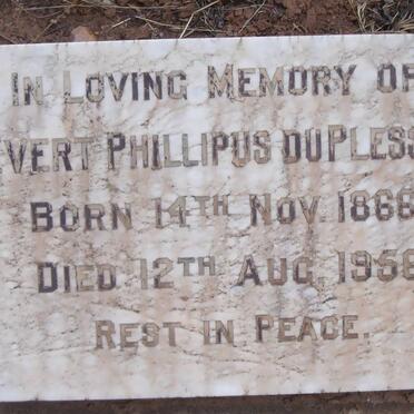 PLESSIS Evert Phillipus, du 1866-1956