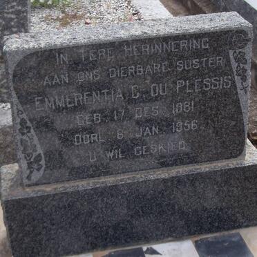 PLESSIS Emmerentia C., du 1881-1956