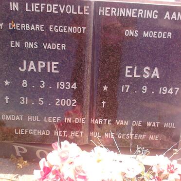 POTGIETER Japie 1934-2002 &amp; Elsa 1947-