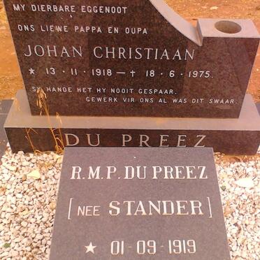 PREEZ Johan Christiaan, du 1918-1975 :: DU PREEZ R.M. nee STANDER 1919-