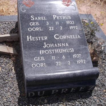 PREEZ Hester Cornelia Johanna, du nee POSTHUMUS 1937-1992