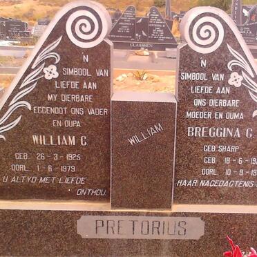 PRETORIUS William C. 1925-1979 &amp; Breggina C. SHARP 1922-1983