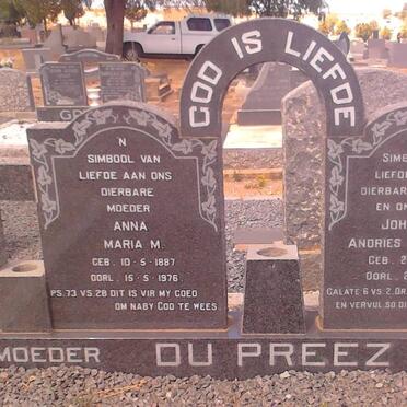 PREEZ Johannes Andries Stephanus, du 1885-1966 &amp; Anna Maria M. 1887-1976