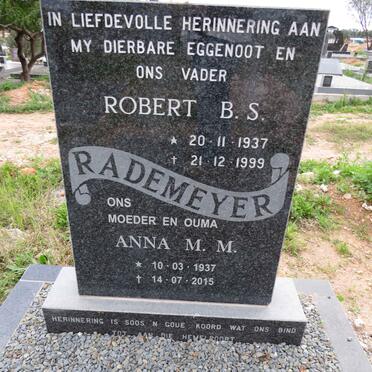 RADEMEYER Robert B.S. 1937-1999 & Anna M.M. 1937-2015