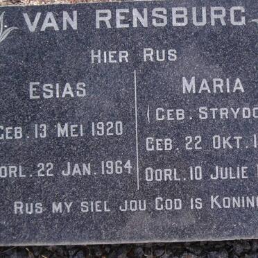 RENSBURG Esias, van 1920-1964 &amp; Maria STRYDOM 1922-1964