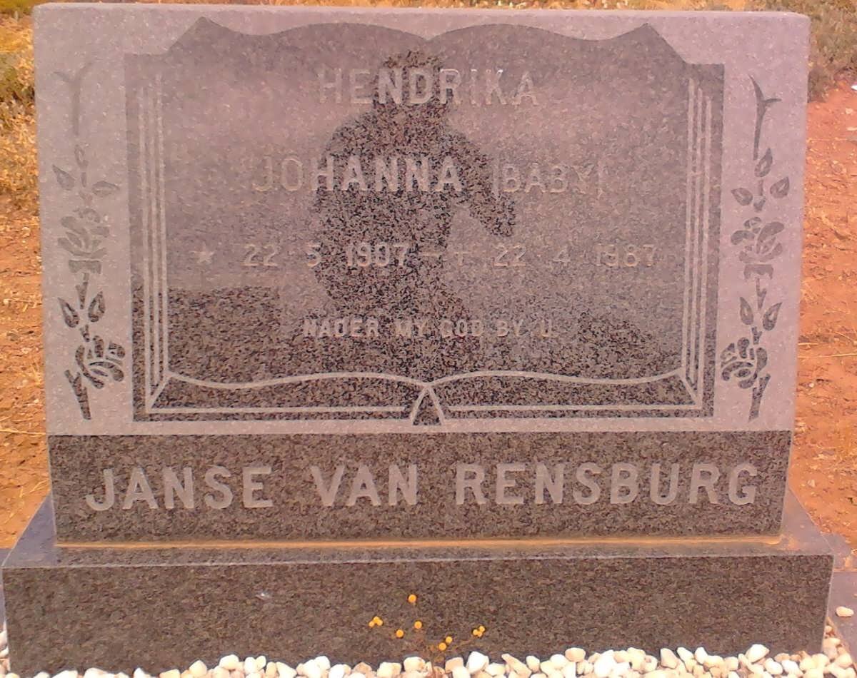 RENSBURG Hendrika Johanna, Janse van 1907-1987