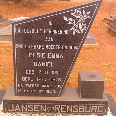 RENSBURG Elsie Emma Daniel, Jansen van 1910-1976