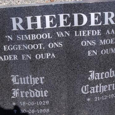 RHEEDER Luther Freddie 1929-1998 &amp; Jacoba Catherina 1932-