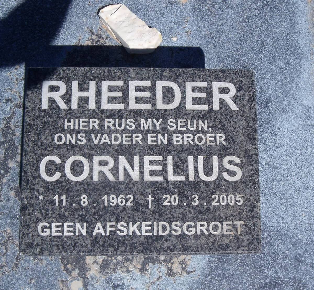 RHEEDER Cornelius 1962-2005