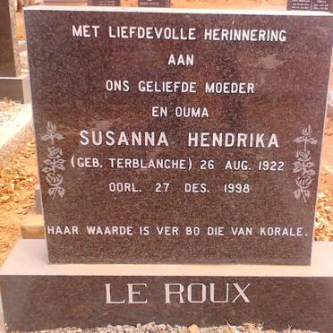 ROUX Susanna Hendrika, le nee TERBLANCHE 1922-1998