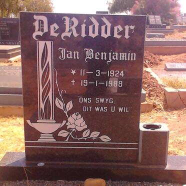 RIDDER Jan Benjamin, de 1924-1988