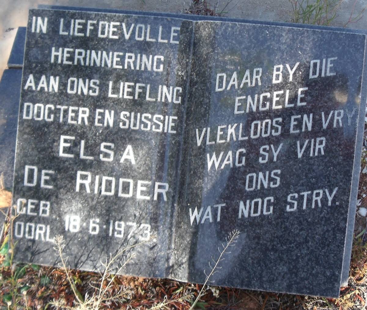 RIDDER Elsa, de 1973-1973