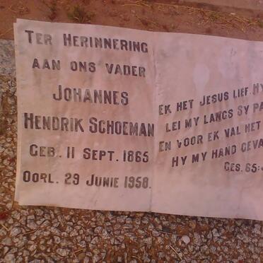 SCHOEMAN Johannes Hendrik 1865-1958