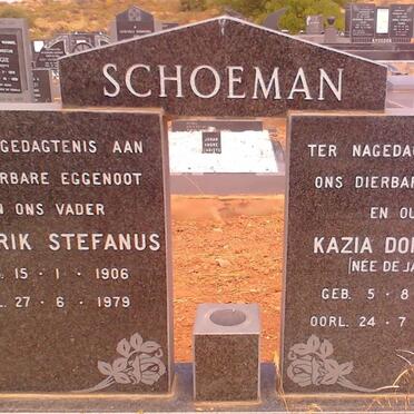 SCHOEMAN Hendrik Stefanus 1906-1979 &amp; Kazia Dorothea DE JAGER 1904-1998