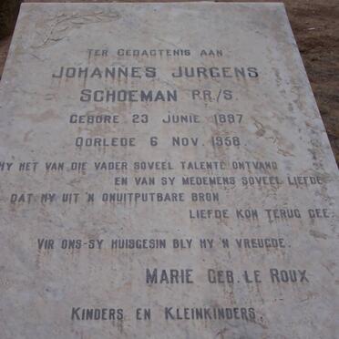 SCHOEMAN Johannes Jurgens 1897-1958