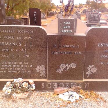 SCHOEMAN Hermanus J.S. 1917-1970 &amp; Esther 1922-1999