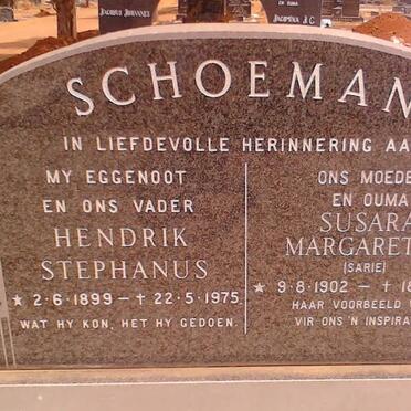 SCHOEMAN Hendrik Stephanus 1899-1975 &amp; Susara Margaretha 1902-1992