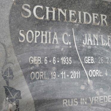 SCHNEIDER Jan L.F. 1930-2015 & Sophia C. 1935-2011