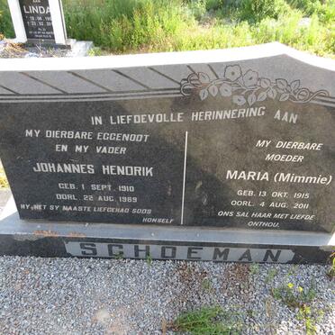 SCHOEMAN Johannes Hendrik 1910-1969 & Maria 1915-2011