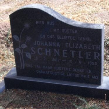 SCHNETLER Johanna Elizabeth 1907-1995
