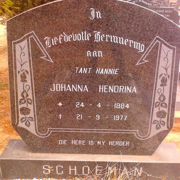 SCHOEMAN Johanna Hendrina 1884-1977