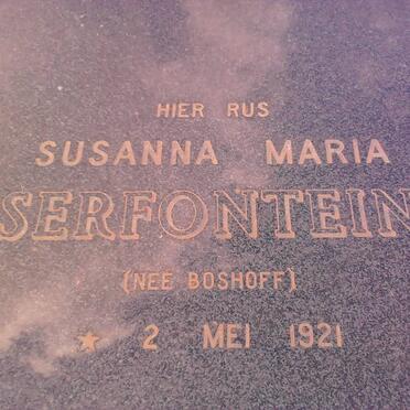 SERFONTEIN Susanna Maria nee BOSHOFF 1921-