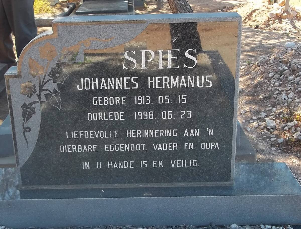 SPIES Johannes Hermanus 1913-1998