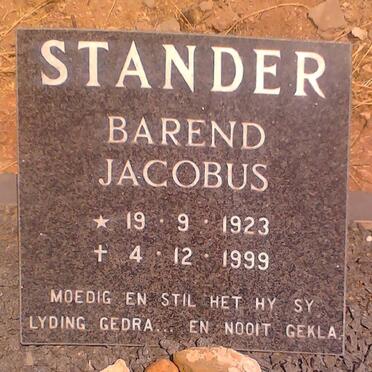 STANDER Barend Jacobus 1923-1999