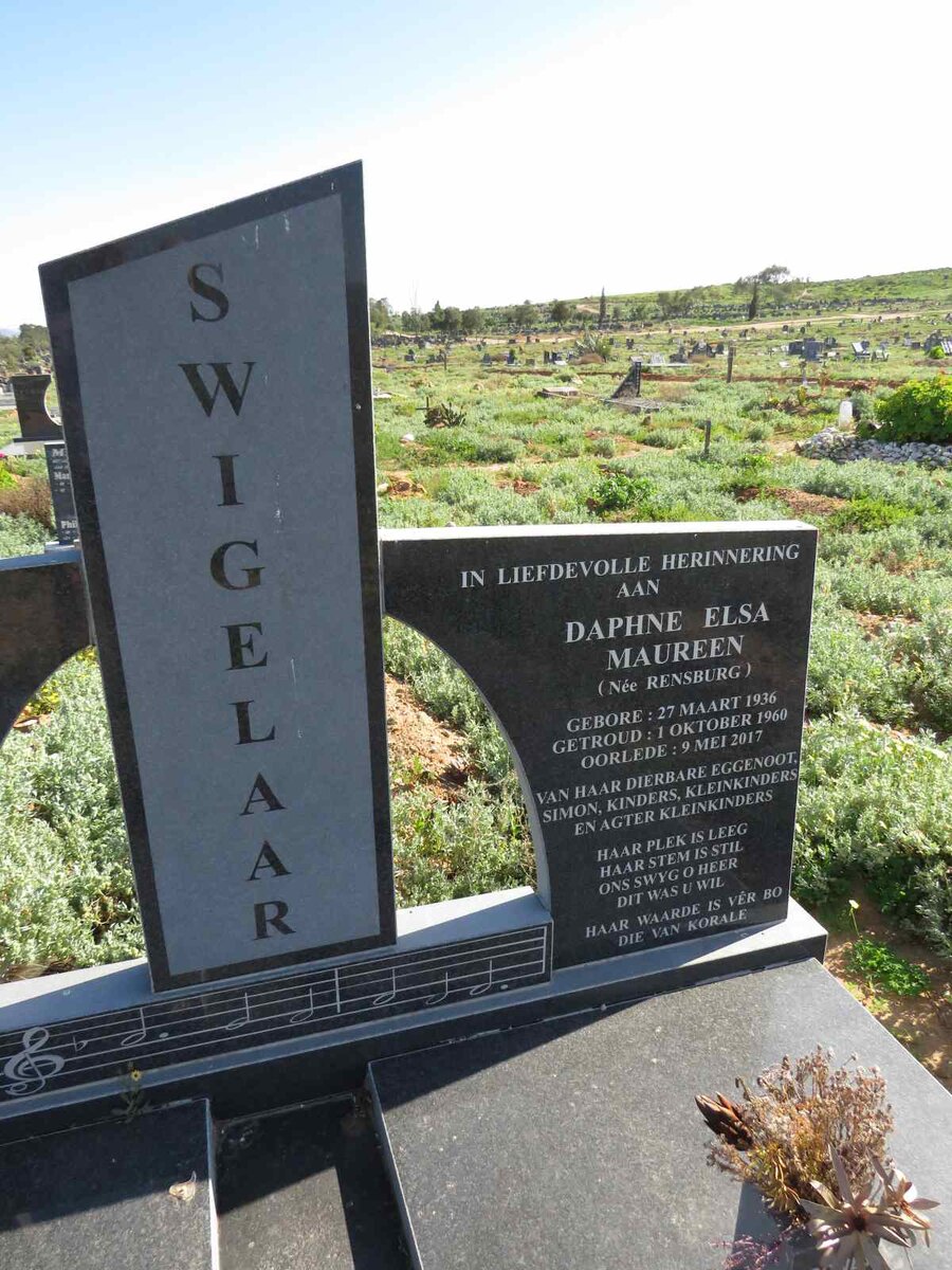 SWIGELAAR Daphne Elsa Maureen nee RENSBURG 1936-2017