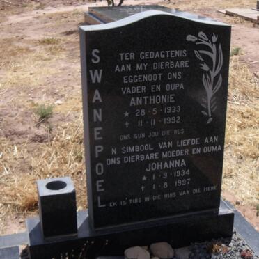 SWANEPOEL Anthonie 1933-1992 &amp; Johanna 1934-1997