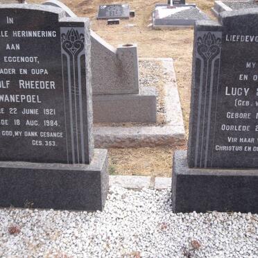 SWANEPOEL Leodolf Rheeder 1921-1984 &amp; Lucy V.D. MERWE 1921-1959