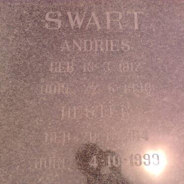 SWART Andries 1912-1998 &amp; Hester -1999