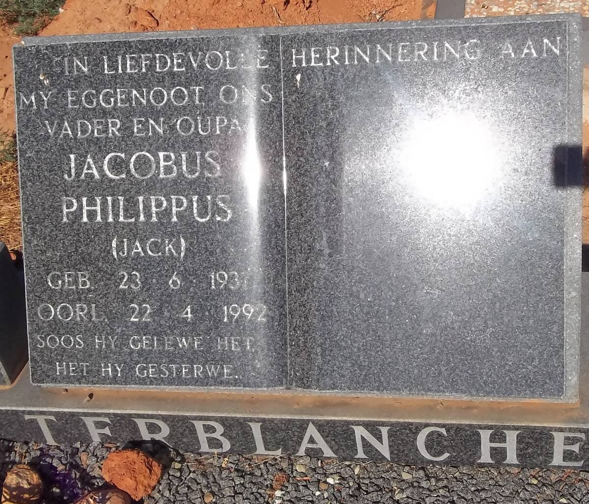 TERBLANCHE Jacobus Philippus 1937-1992